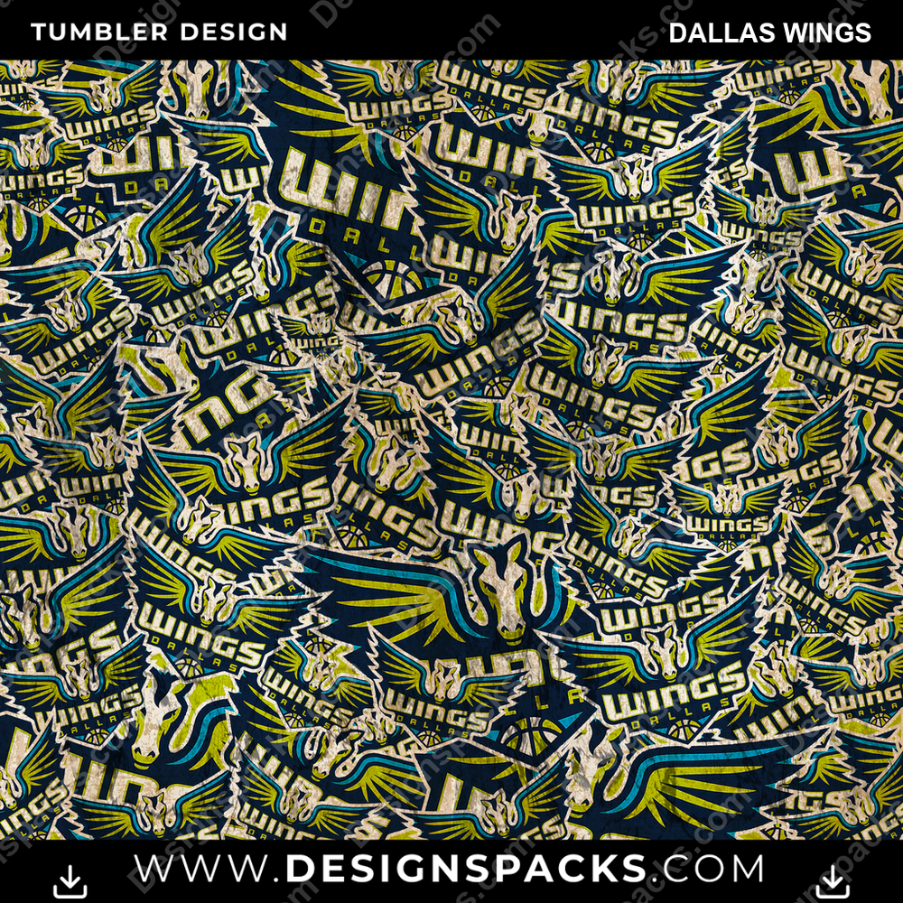 Basketball Logo BG Dallas Wings Tumbler Digital Wrap Design