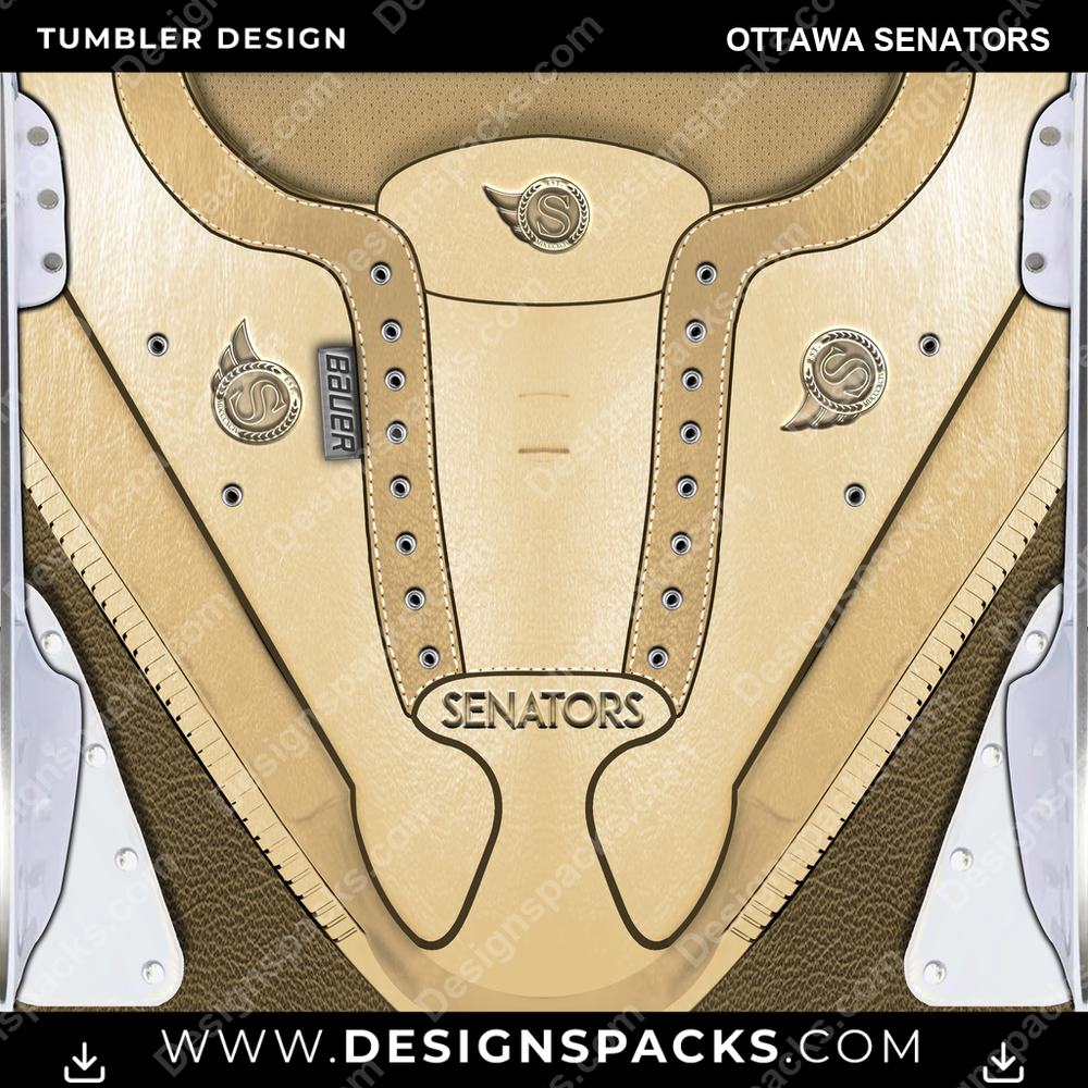 Ice Hockey Ice Skate (METALLIC) Ottawa Senators NHL Hockey Tumbler Digital Wrap Design Download
