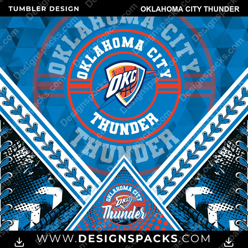 Basketball Diamond Oklahoma City Thunder Tumbler Digital Wrap Design