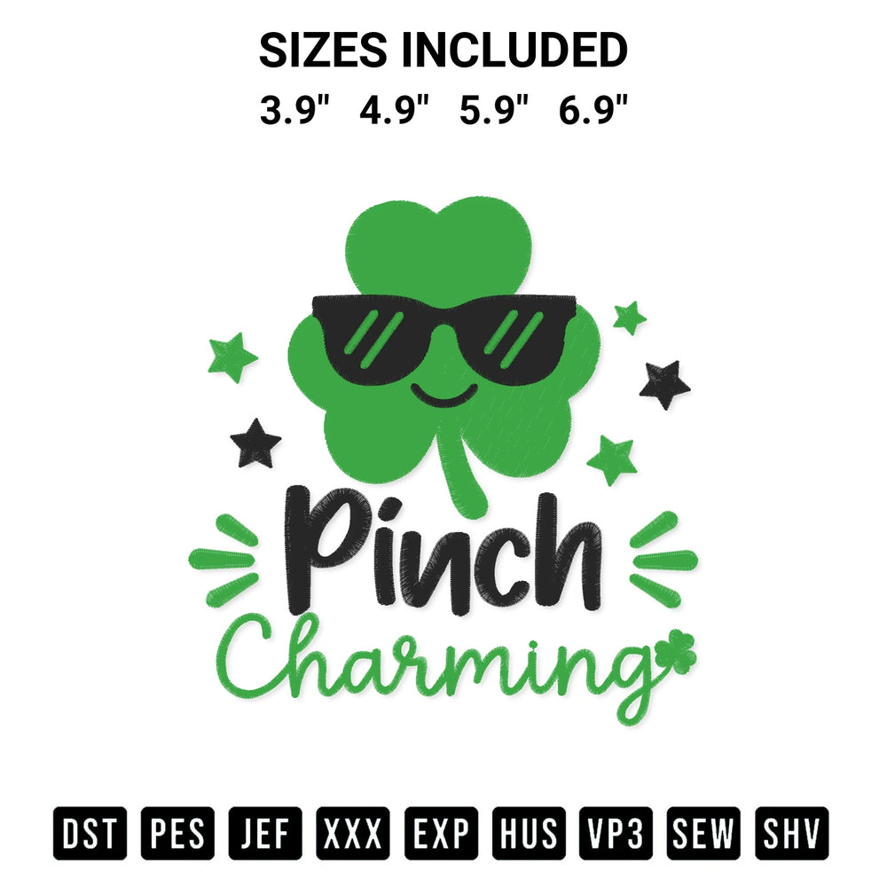 Elevate your next project with our Pinch Charming Embroidery Design embroidery file. Shop high-quality digital patterns instantly at Designspacks.com. Available sizes: 3.9", 4.9", 5.9", 6.9".