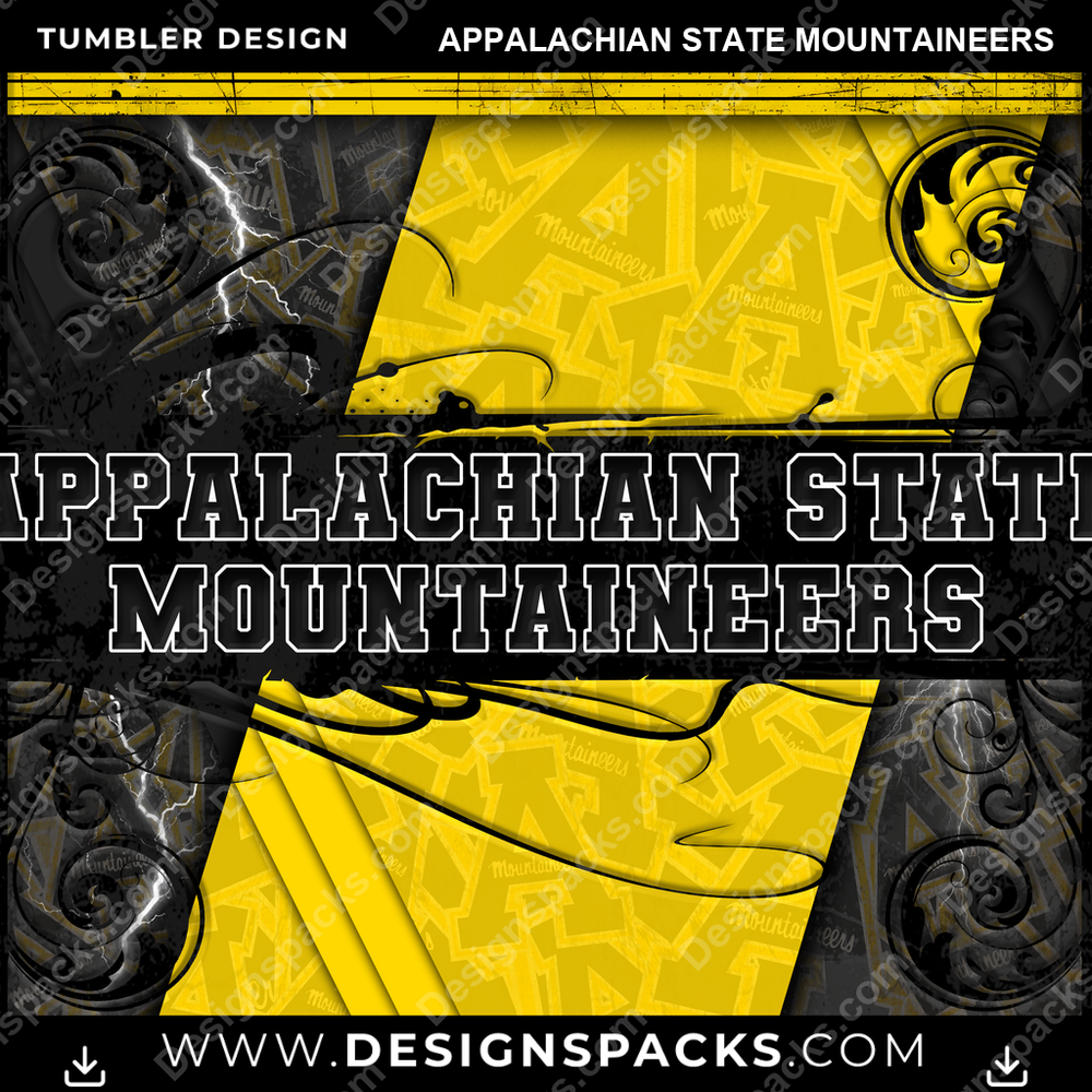 College Sport Elegant Appalachian State Mountaineers NCAA College Sport Tumbler Digital Wrap Design Download