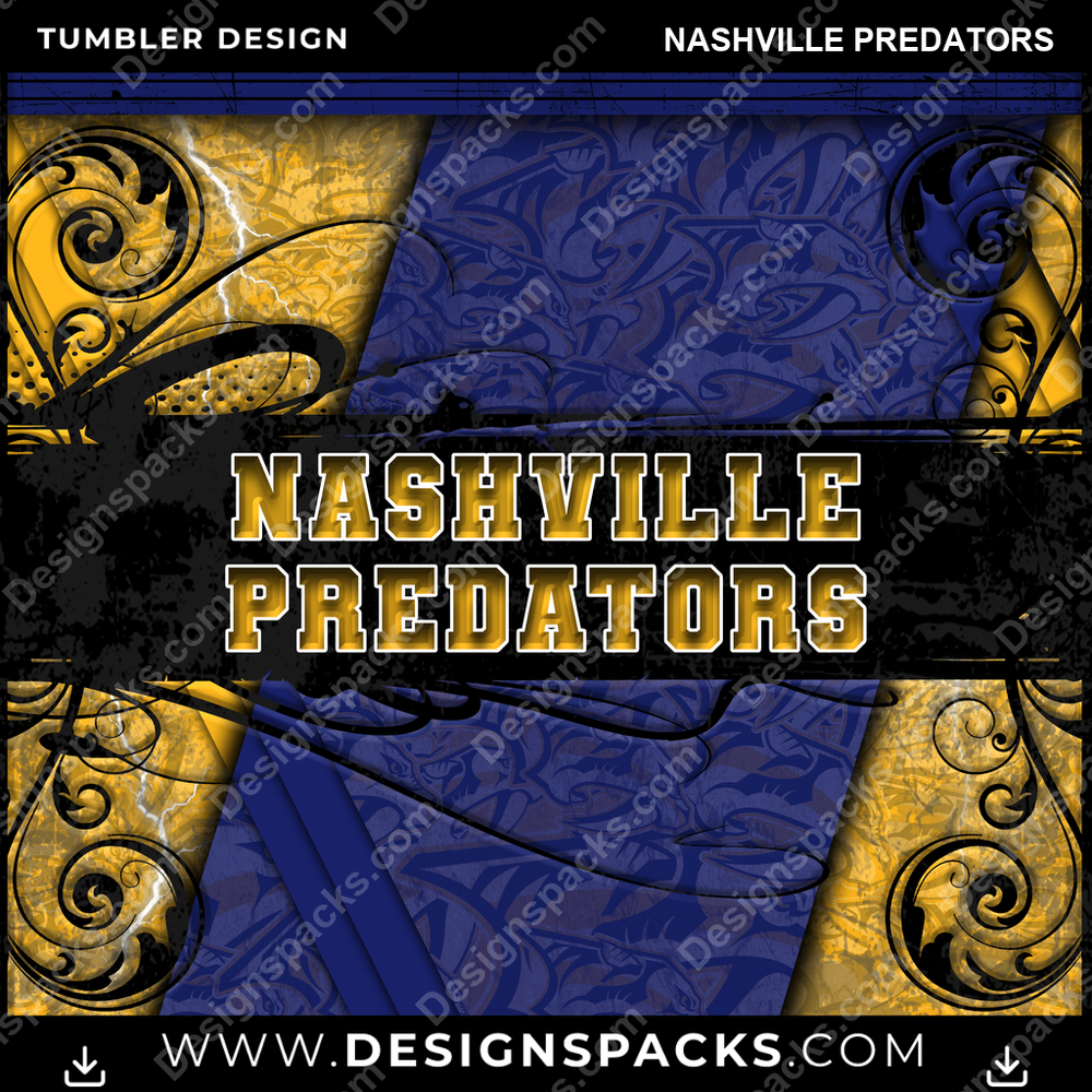Hockey Elegant Nashville Predators Tumbler Digital Wrap Design