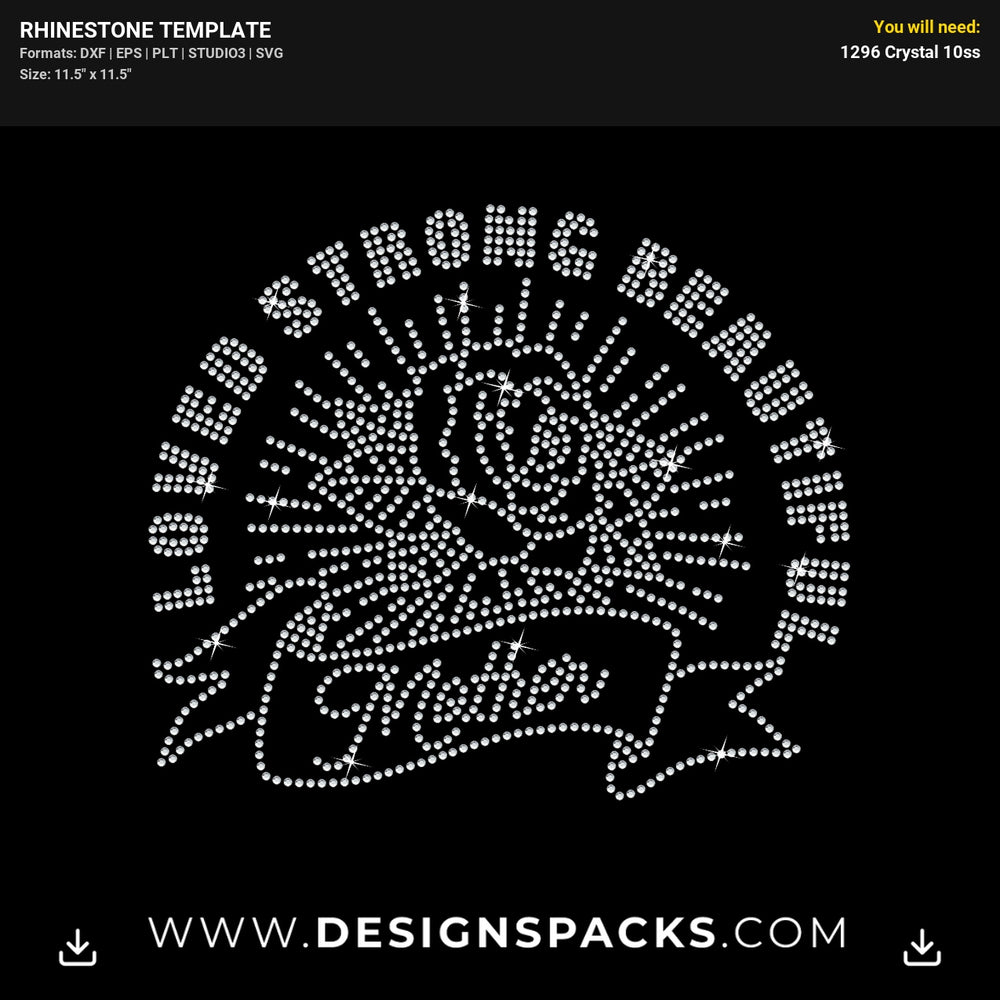 Mother Rose Strong Rhinestone Digital Template