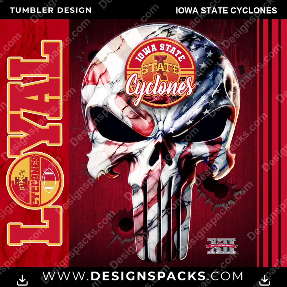 College Sport Loyal Iowa State Cyclones NCAA College Sport Tumbler Digital Wrap Design Download