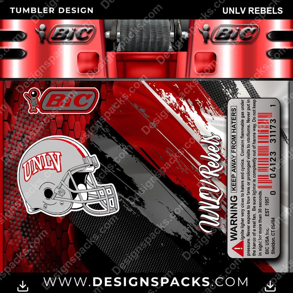 College Sport BIC Lighter UNLV Rebels Tumbler Digital Wrap Design