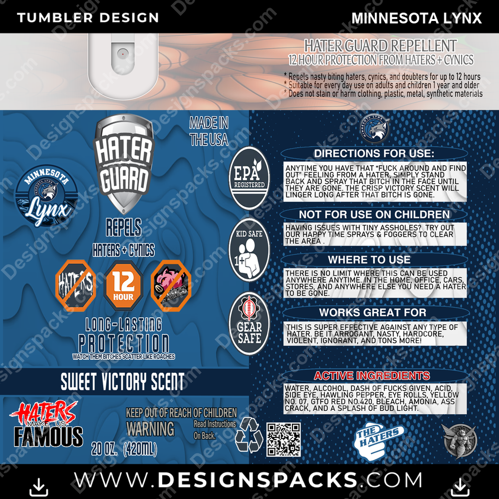 Basketball Hater Guard Minnesota Lynx Tumbler Digital Wrap Design