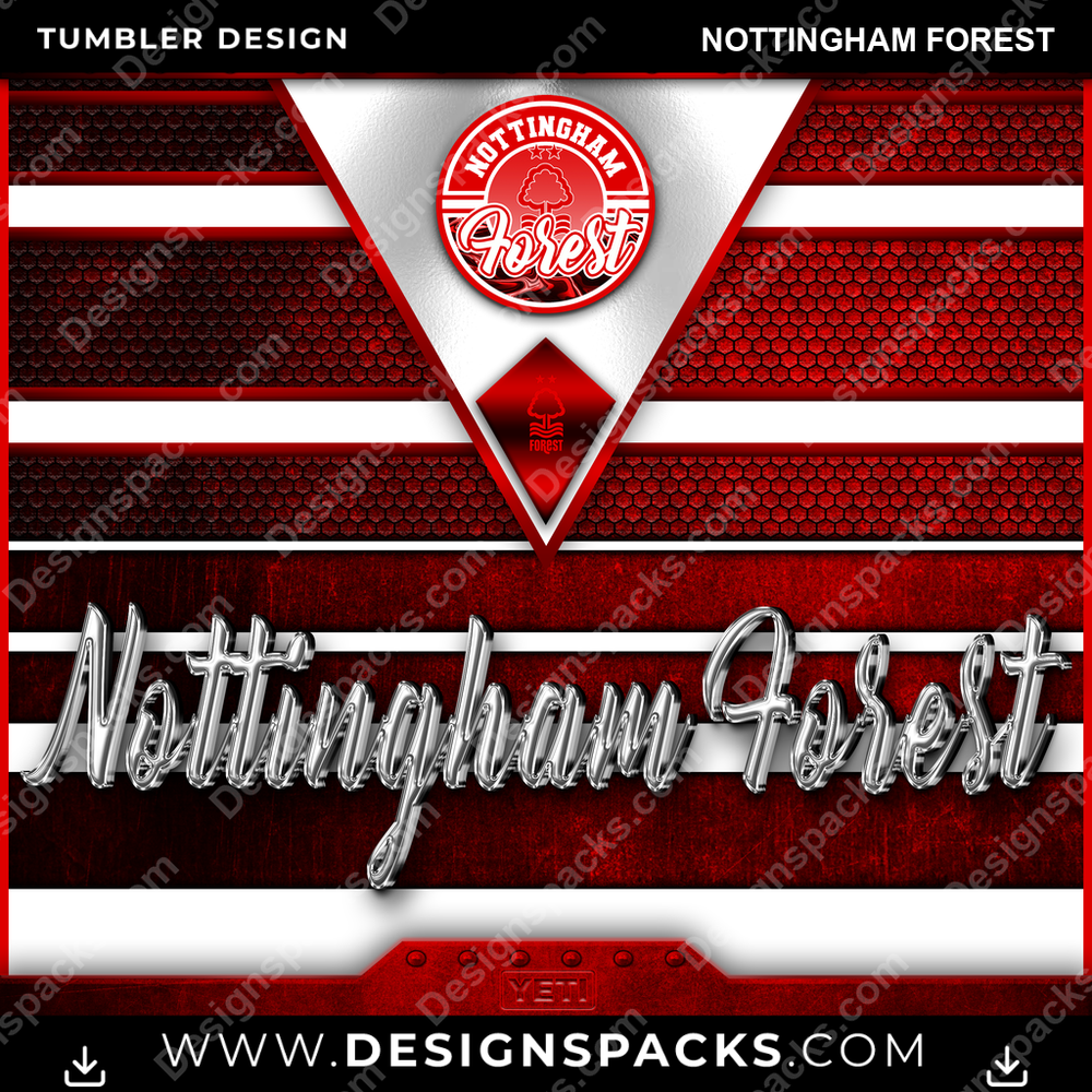 Soccer UK YETI Nottingham Forest Tumbler Digital Wrap Design