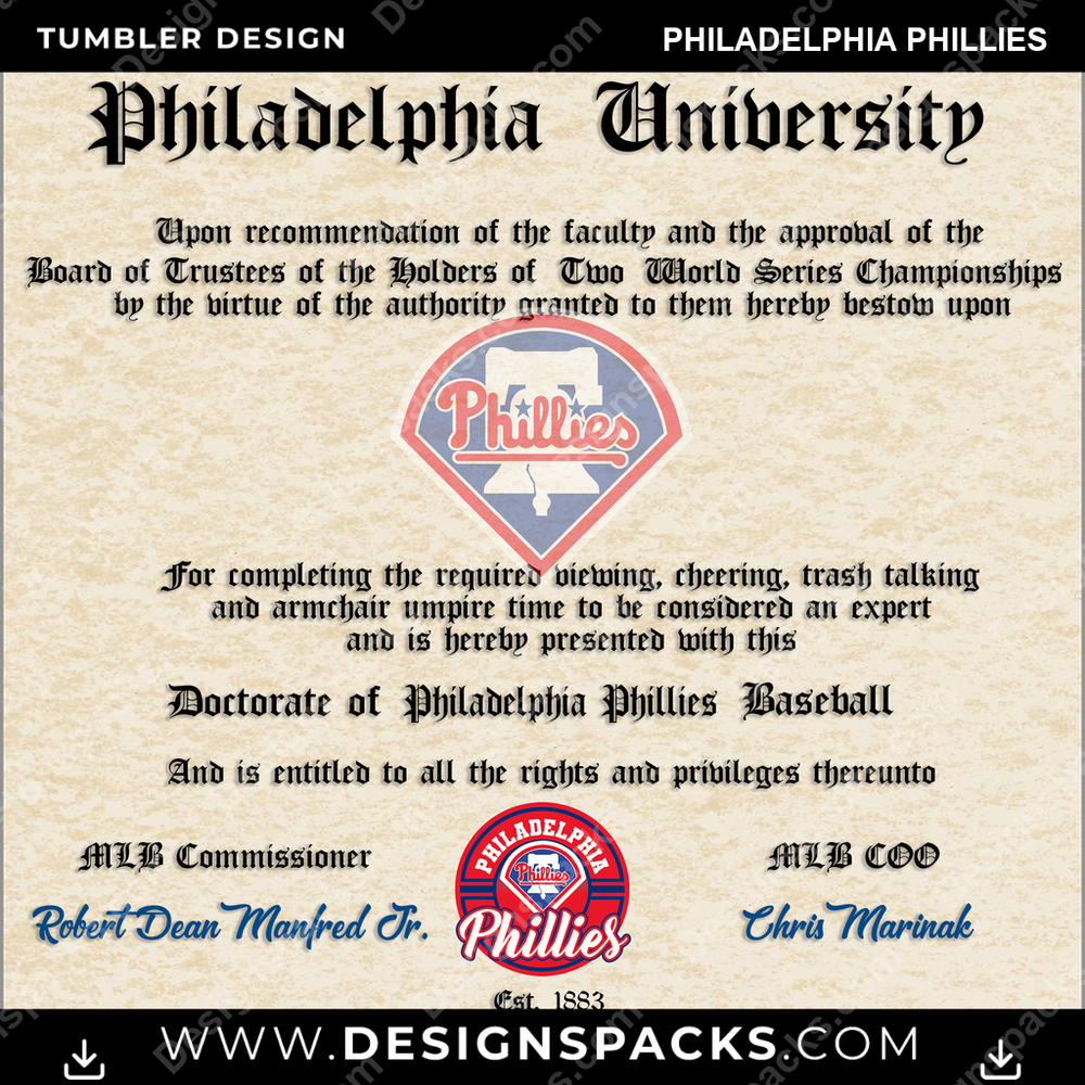 Baseball-Diplom Philadelphia Phillies Thermobecher Digitaler Wrap-Design