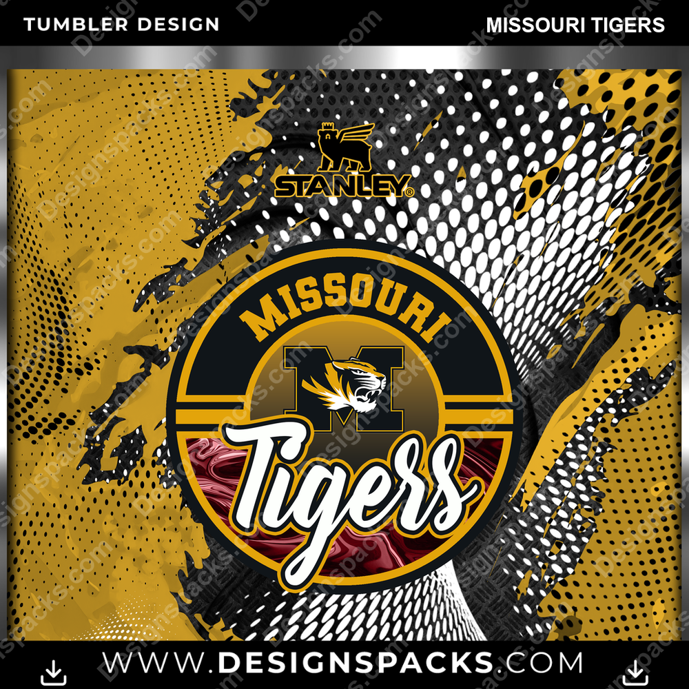 College Sport Stanley Missouri Tigers NCAA College Sport Tumbler Digital Wrap Design Download