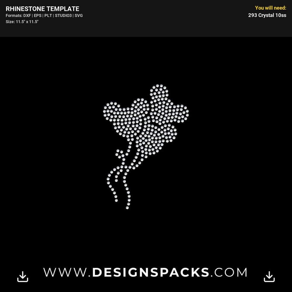 Mickey Balloon Rhinestone Digital Template