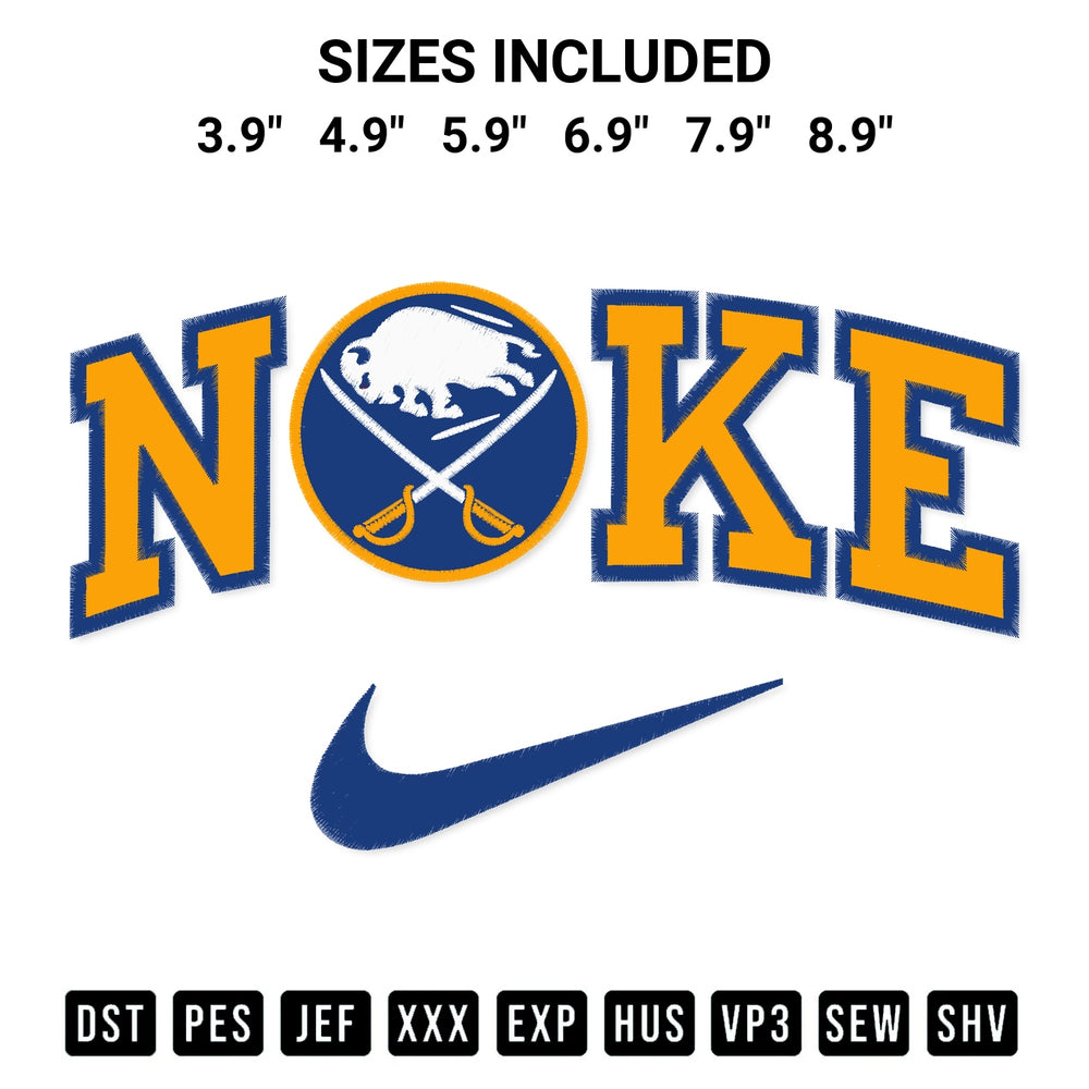 Add a unique touch to your apparel with the Buffalo Sabres X Nike Embroidery Design embroidery file. Premium instant download available now on Designspacks.com. Available sizes: 3.9", 4.9", 5.9", 6.9", 7.9", 8.9".