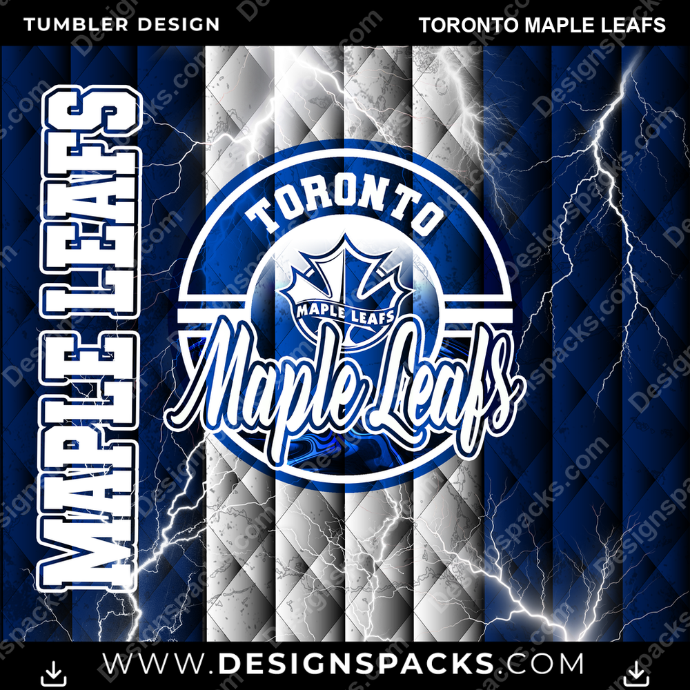Ice Hockey Diamond Toronto Maple Leafs Tumbler Digital Wrap Design
