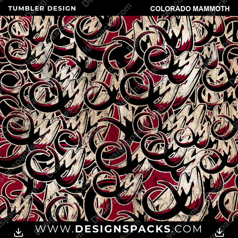 Lacrosse Logo BG Colorado Mammoth Tumbler Digital Wrap Design
