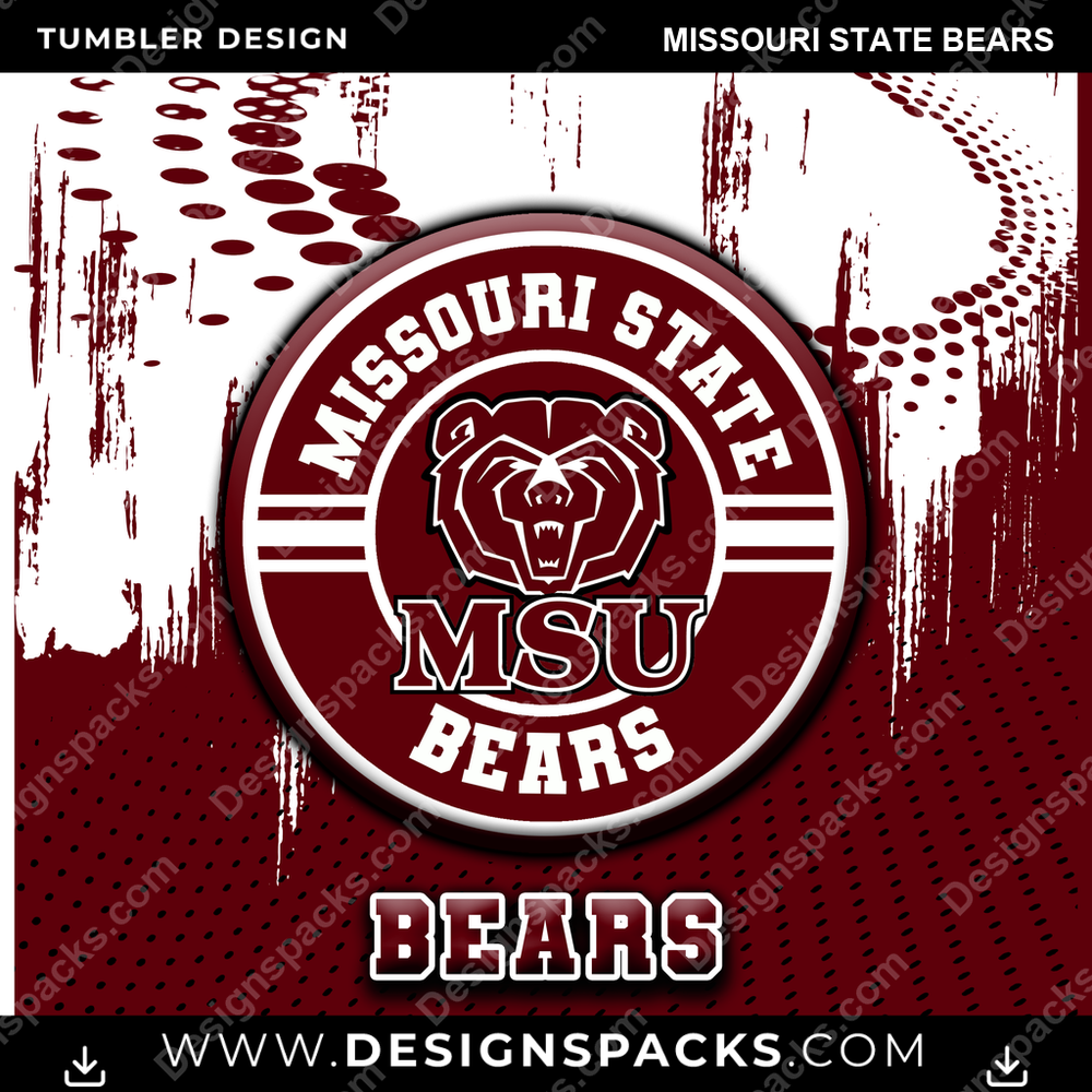 College Sport Dot Logo Missouri State Bears NCAA College Sport Tumbler Digital Wrap Design Download