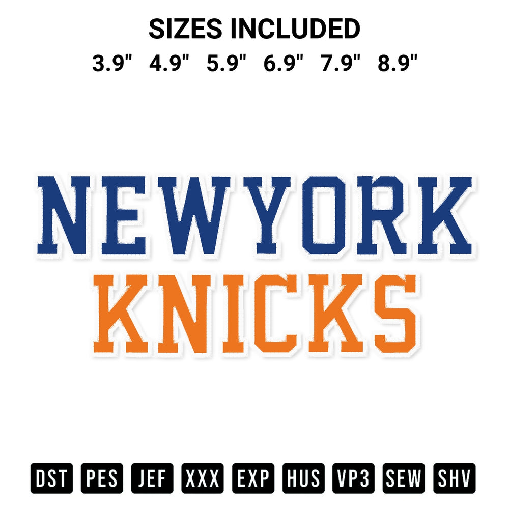 Looking for the perfect pattern? Download the Knicks New York Wordmark Embroidery Design embroidery design today at Designspacks.com. Crisp, clean stitching guaranteed. Available sizes: 3.9", 4.9", 5.9", 6.9", 7.9", 8.9".