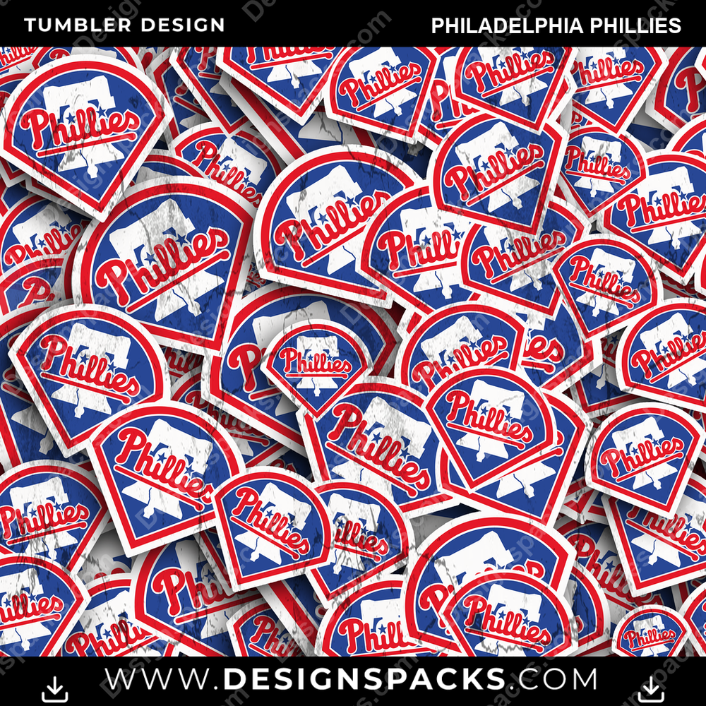 Baseball Logo BG Philadelphia Phillies Tumbler Digital Wrap Design