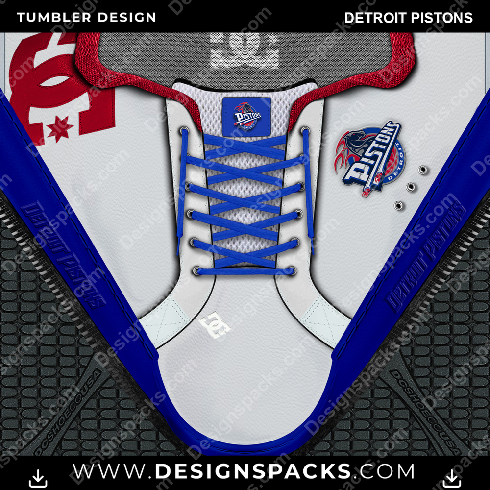 Basketball DC Sneaker Detroit Pistons NBA Basketball Tumbler Digital Wrap Design Download