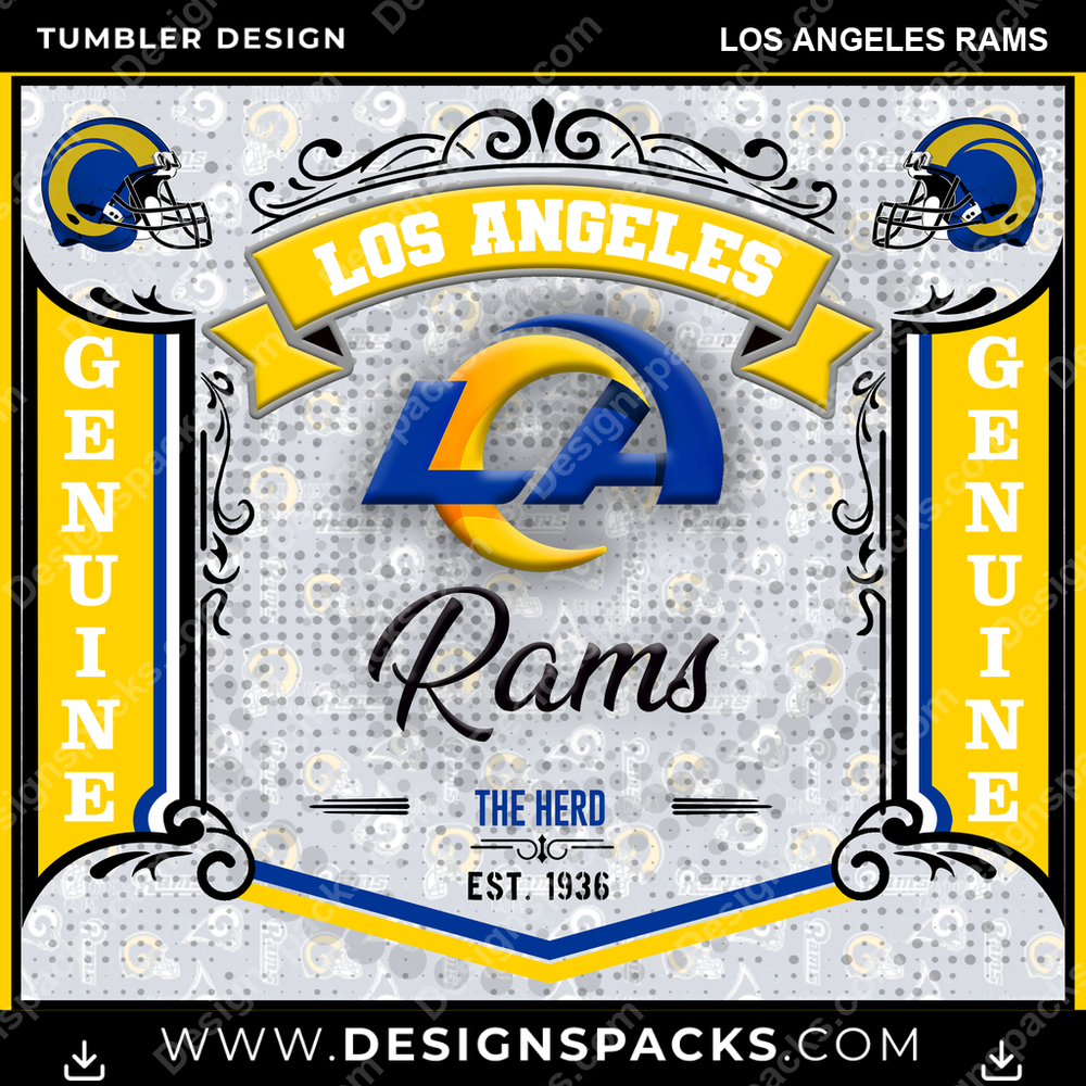 Football Bud Los Angeles Rams Tumbler Digital Wrap Design
