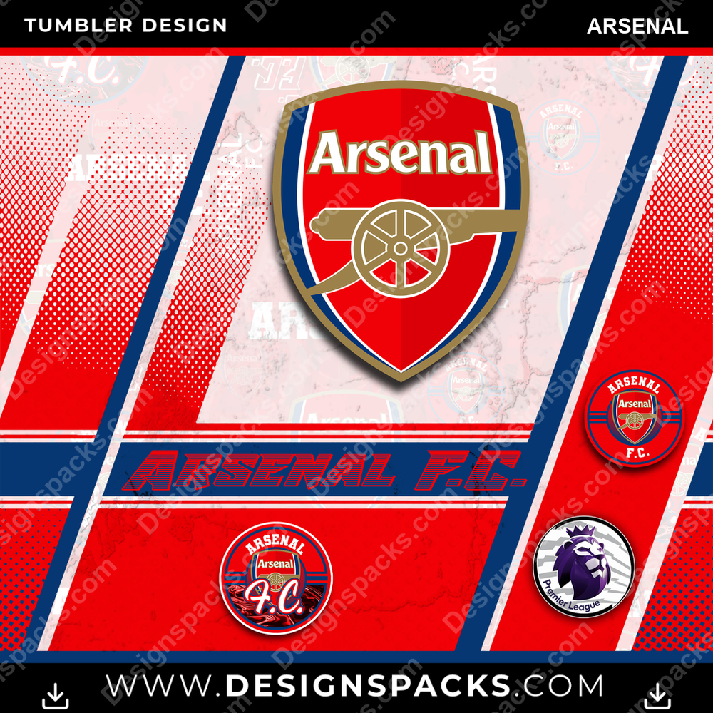 Soccer UK Sports Arsenal MLS Soccer Tumbler Digital Wrap Design Download