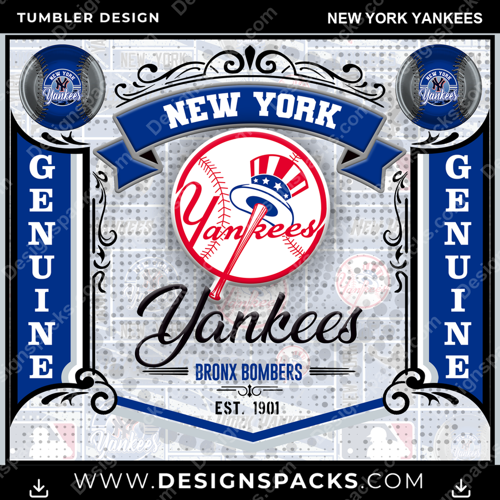 Baseball Bud New York Yankees Tumbler Digital Wrap Design