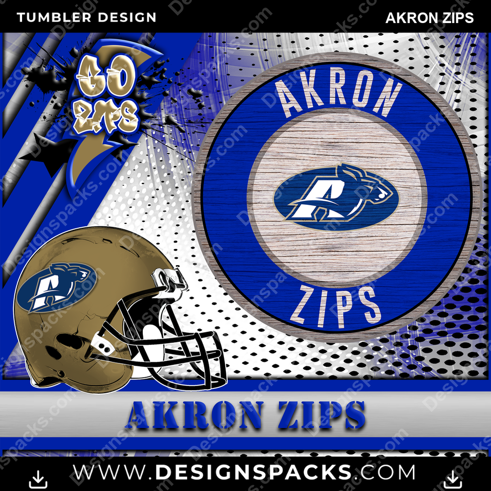 College Sport Go Team 2 Akron Zips NCAA College Sport Tumbler Digital Wrap Design Download