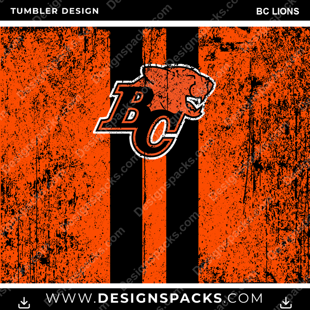 Canada Football Grunge BC Lions CFL Canada Tumbler Digital Wrap Design Download