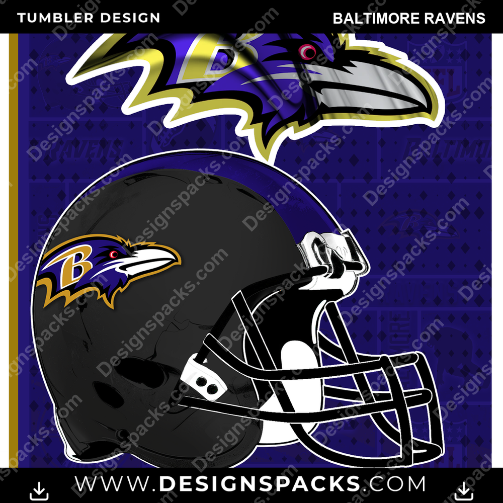 Football-Poster Baltimore Ravens Tumbler Digital Wrap Design