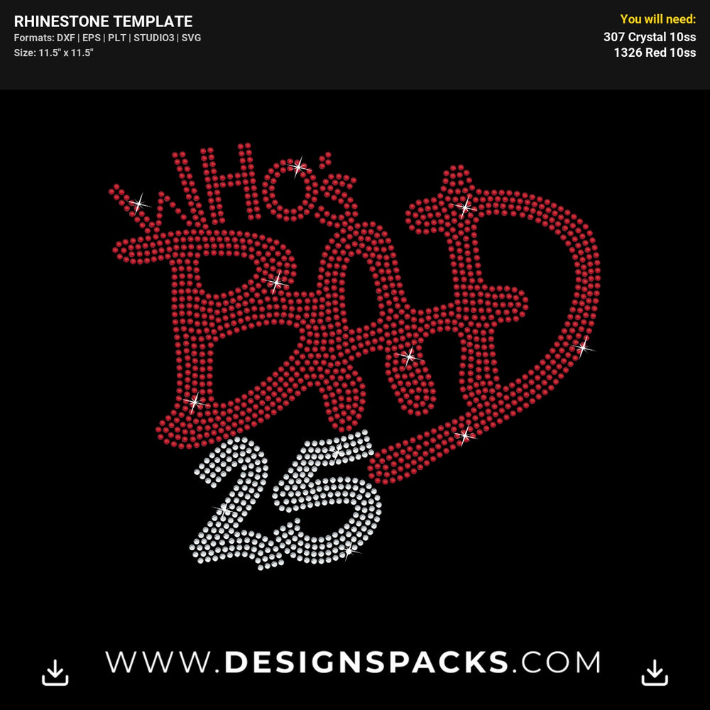 Michael Jackson Bad Album Rhinestone Digital Template