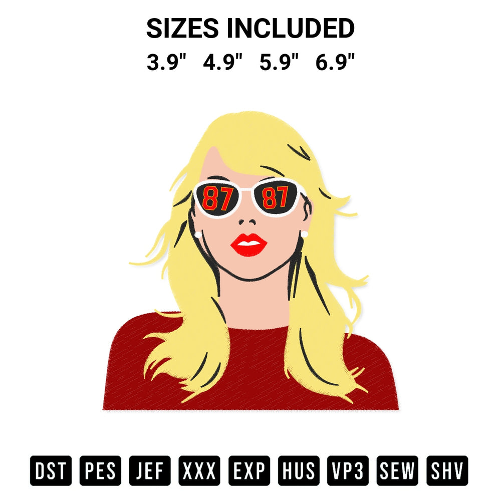Looking for the perfect pattern? Download the Taylor Swift 87 Football Embroidery Design embroidery design today at Designspacks.com. Crisp, clean stitching guaranteed. Available sizes: 3.9", 4.9", 5.9", 6.9".