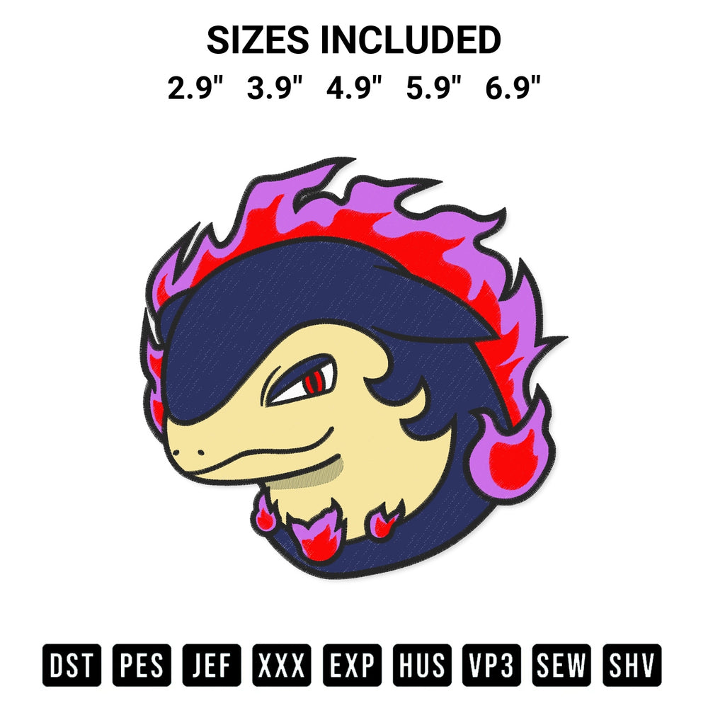 Add a unique touch to your apparel with the Hisui Typhlosion Face Embroidery Design embroidery file. Premium instant download available now on Designspacks.com. Available sizes: 2.9", 3.9", 4.9", 5.9", 6.9".