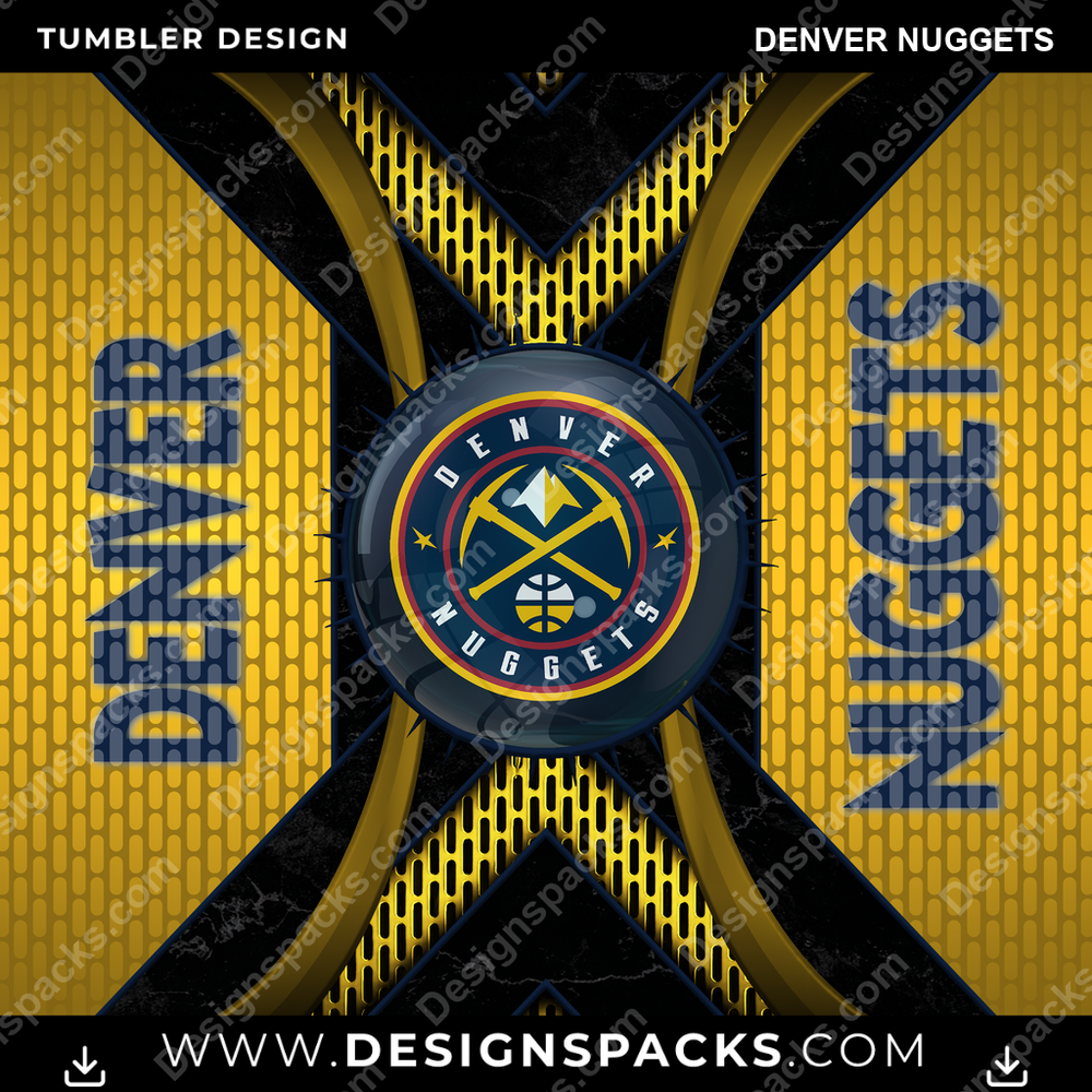 Basketball Metal Grating Denver Nuggets Tumbler Digital Wrap Design