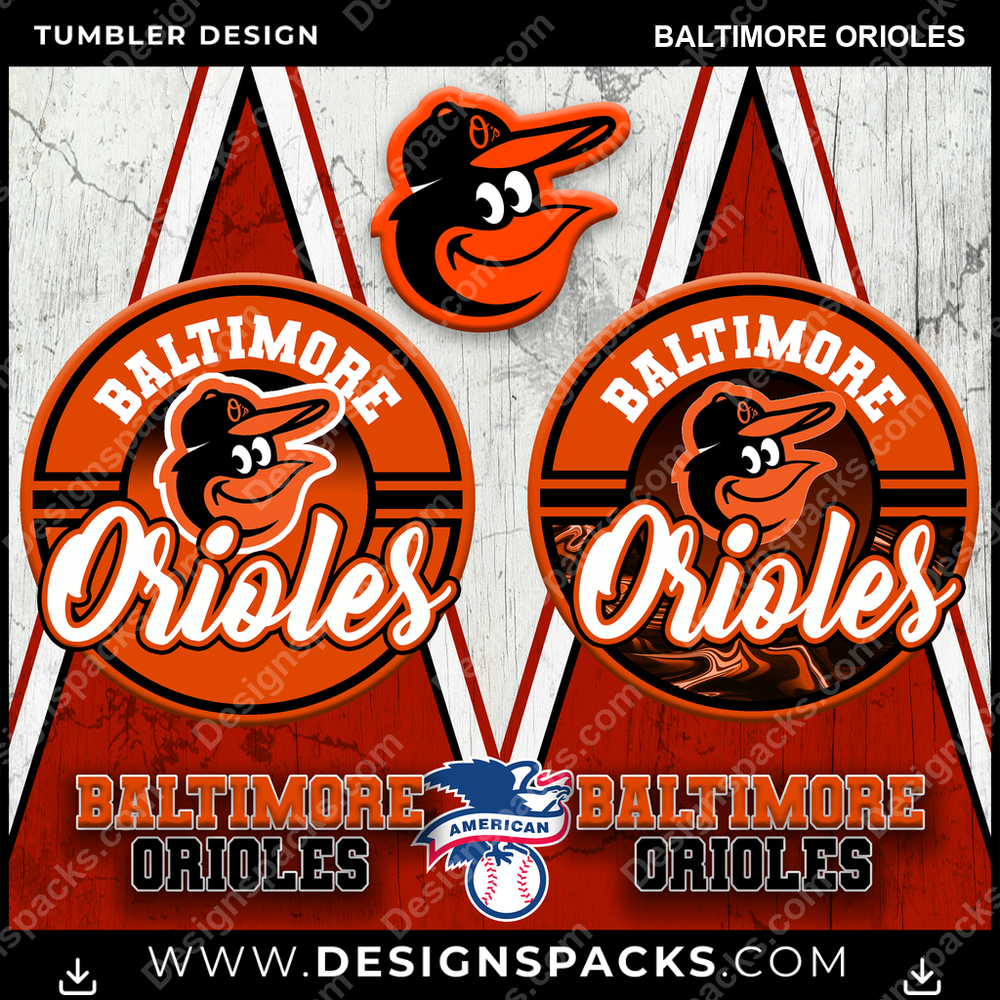 Baseball Sports Baltimore Orioles Tumbler Digital Wrap Design