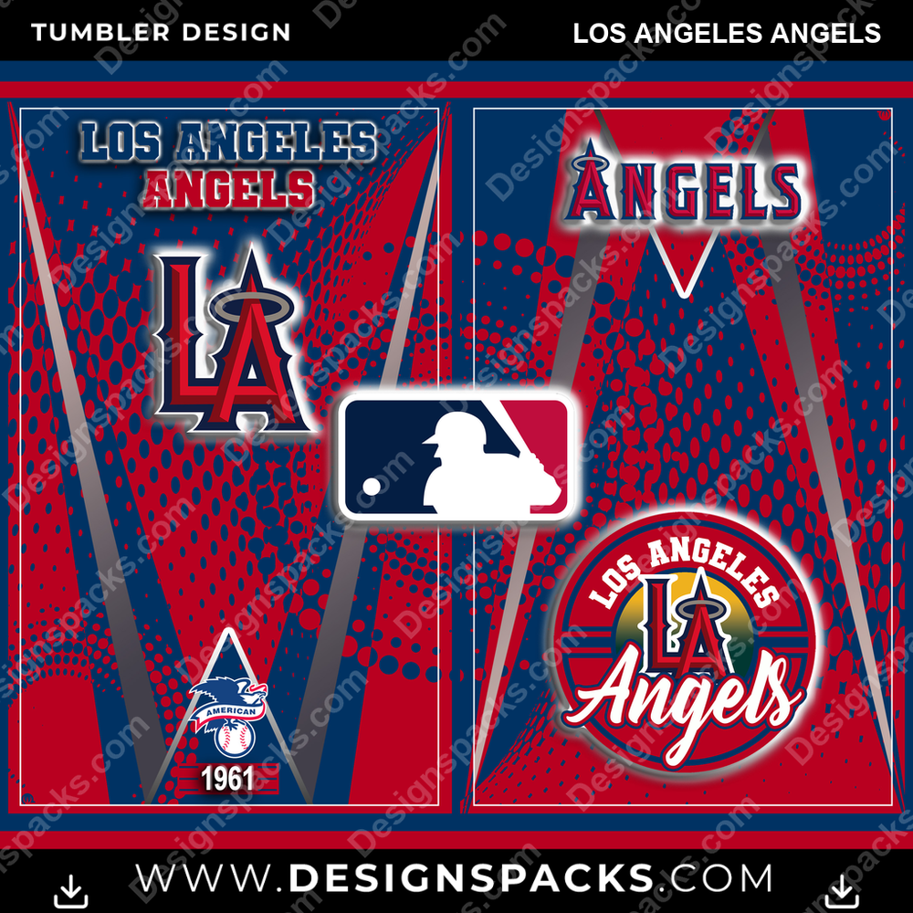 Baseball Team Logo Los Angeles Angels Tumbler Digital Wrap Design