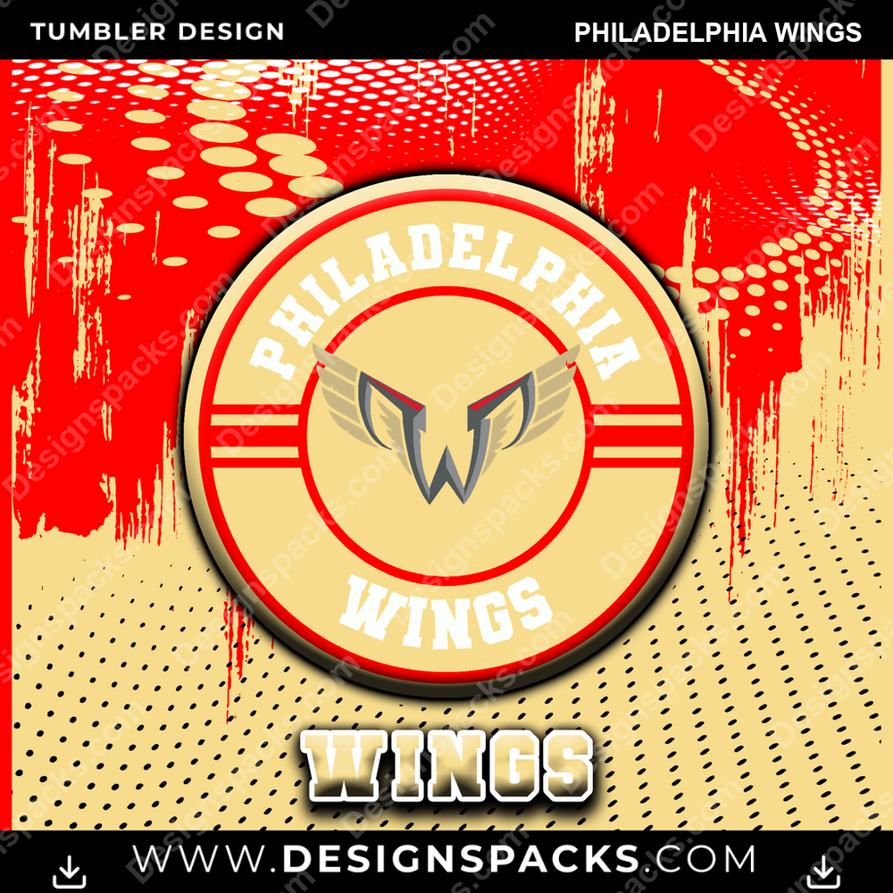 Lacrosse Dot Logo Philadelphia Wings Tumbler Digital Wrap Design