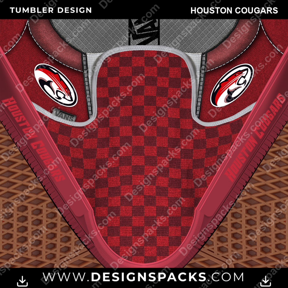 College Sport Vans Classic Houston Cougars Tumbler Digital Wrap Design