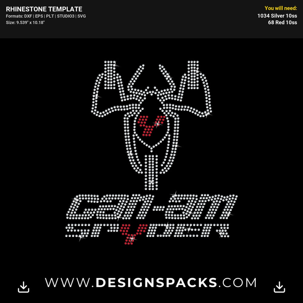 Can Am Spyder Big 2 Rhinestone Digital Template