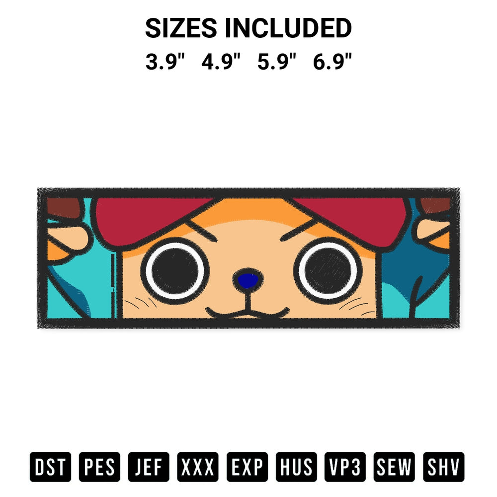 Create amazing crafts with the Tony Tony Chopper Eyes Embroidery Design embroidery file. High-quality digital download from Designspacks.com, perfect for beginners and pros. Available sizes: 3.9", 4.9", 5.9", 6.9".