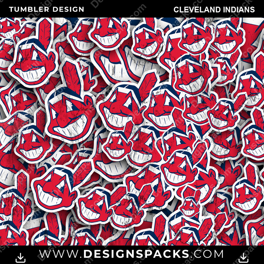 Baseball Logo BG Cleveland Indians Tumbler Digital Wrap Design