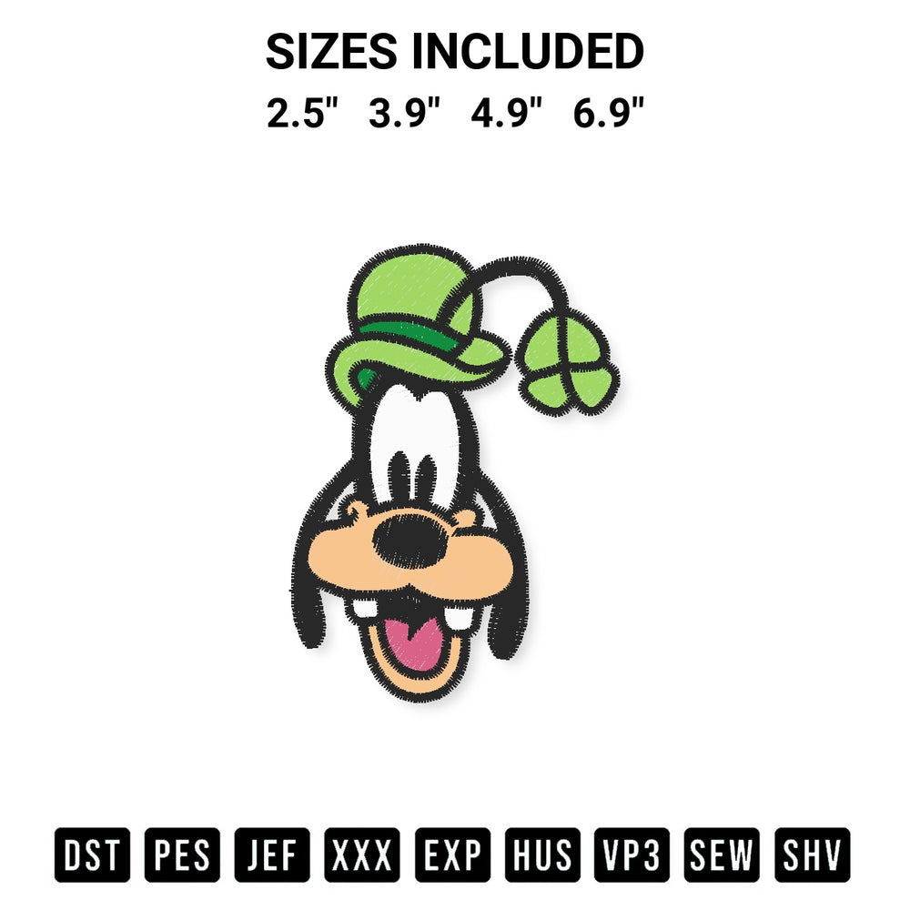 Add a unique touch to your apparel with the Goofy Face St Patricks Day Embroidery Design embroidery file. Premium instant download available now on Designspacks.com. Available sizes: 2.5", 3.9", 4.9", 6.9".