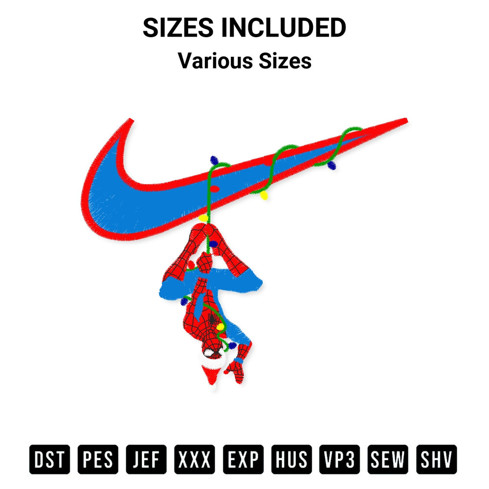Stitch like a pro with the Spider Man Nike 2 Embroidery Design embroidery pattern from Designspacks.com. High-quality digital machine embroidery file. Available sizes: Various Sizes.