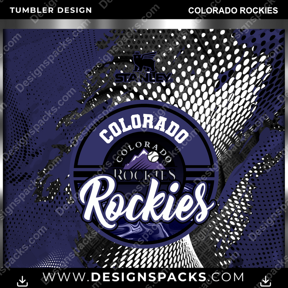 Baseball Stanley Colorado Rockies Tumbler Digital Wrap Design