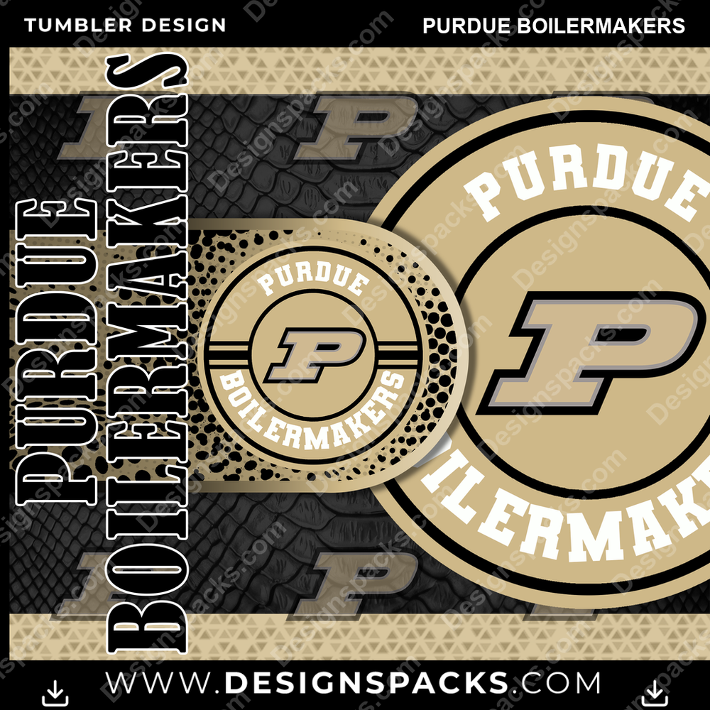 College Sport Hyper Purdue Boilermakers Tumbler Digital Wrap Design