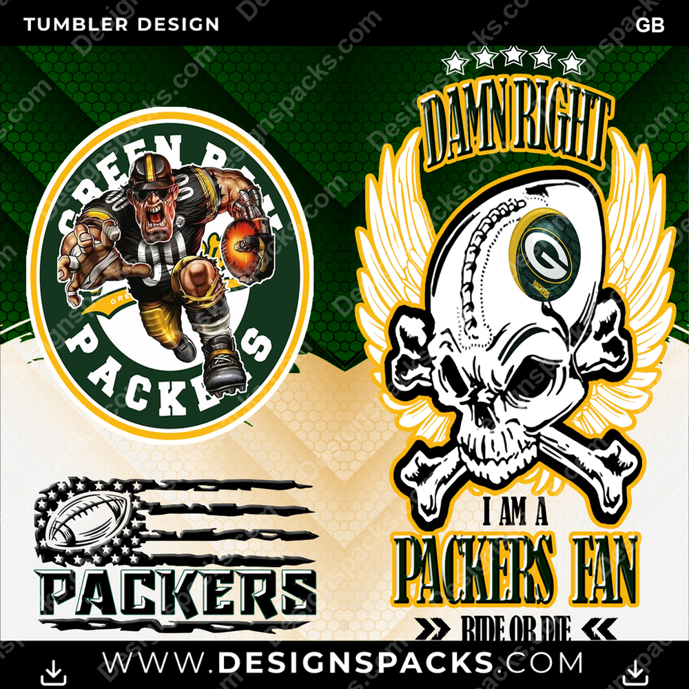 Football Skull GB Tumbler Digital Wrap Design