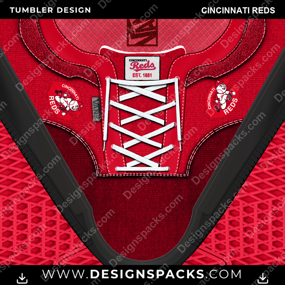 Baseball VANS Atwood DX Cincinnati Reds Tumbler Digital Wrap Design
