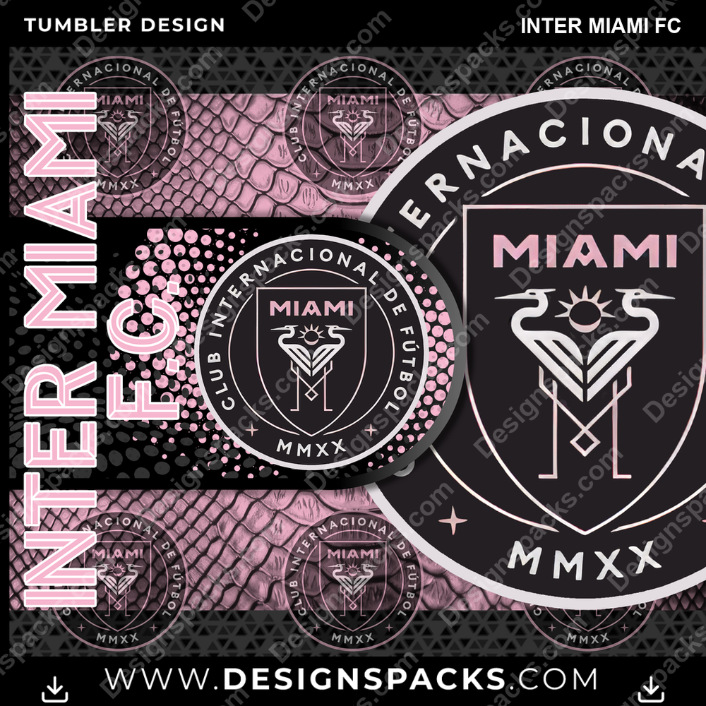 Soccer Hyper Inter Miami FC Tumbler Digital Wrap Design
