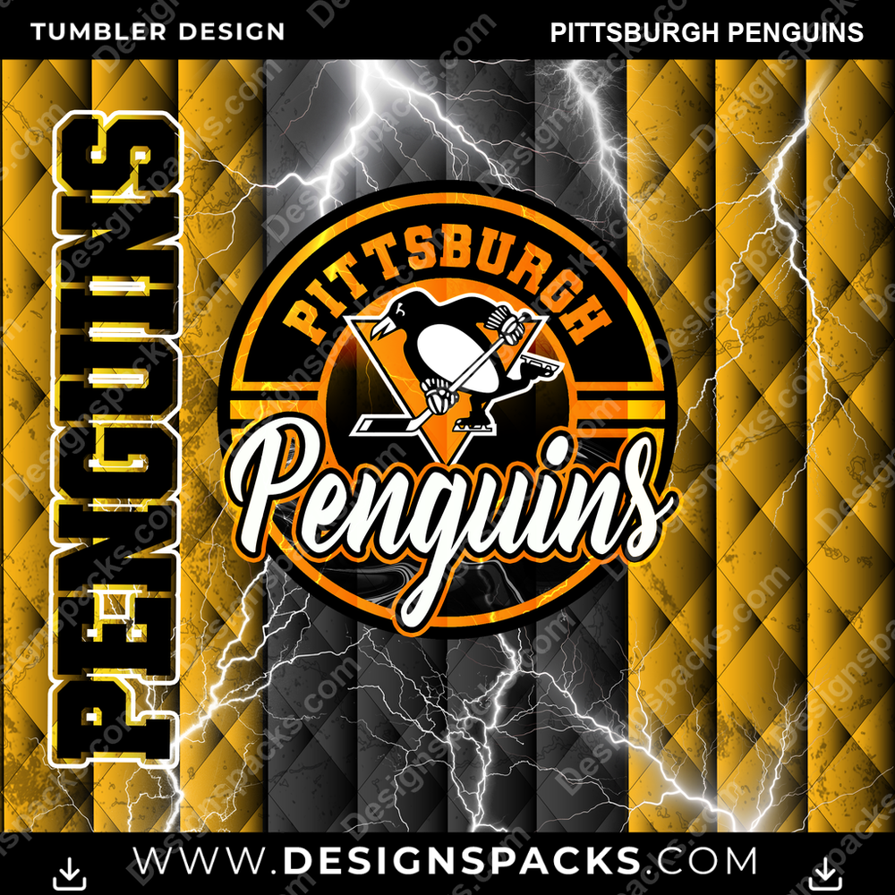 Hockey Diamond Pittsburgh Penguins Tumbler Digital Wrap Design