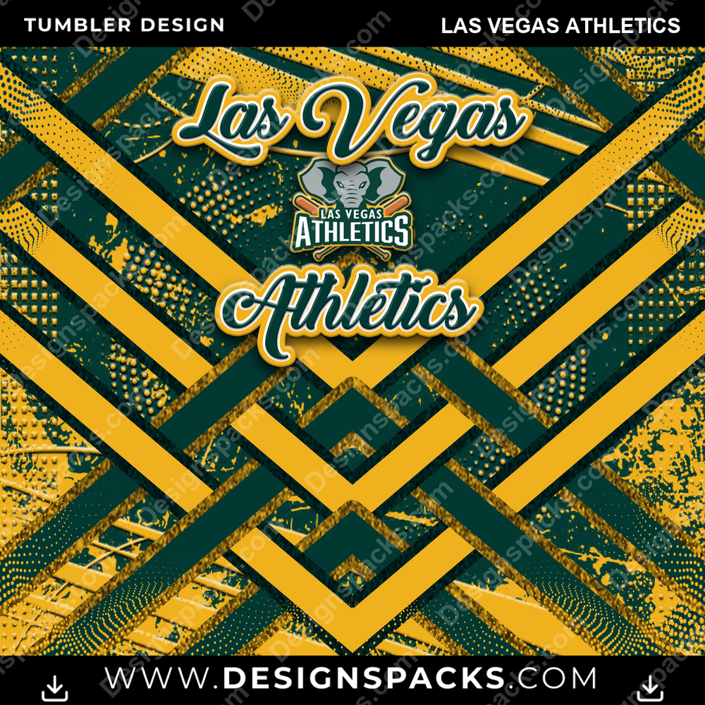 Baseball Glitter Stripe Las Vegas Athletics Tumbler Digital Wrap Design