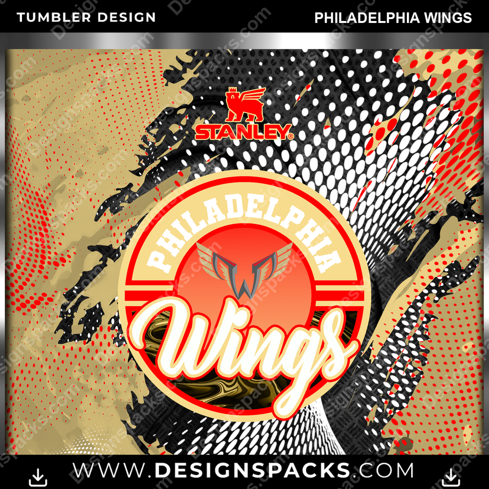 Lacrosse Stanley Philadelphia Wings Tumbler Digital Wrap Design