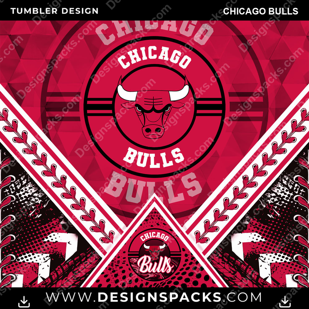 Basketball Diamond Chicago Bulls Tumbler Digital Wrap Design