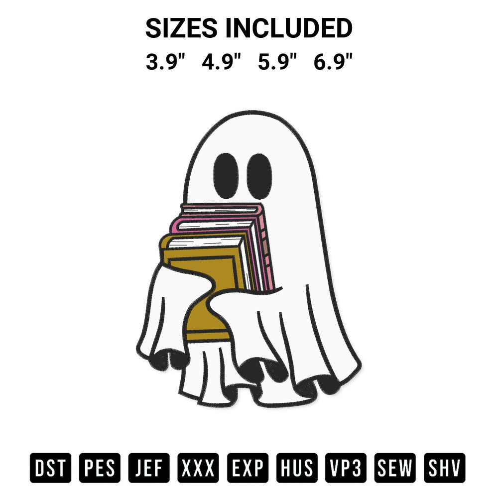 Transform your fabrics with the Cute Ghost Reading Book 4 Embroidery Design embroidery design. Instant access to premium digitized patterns at Designspacks.com. Available sizes: 3.9", 4.9", 5.9", 6.9".